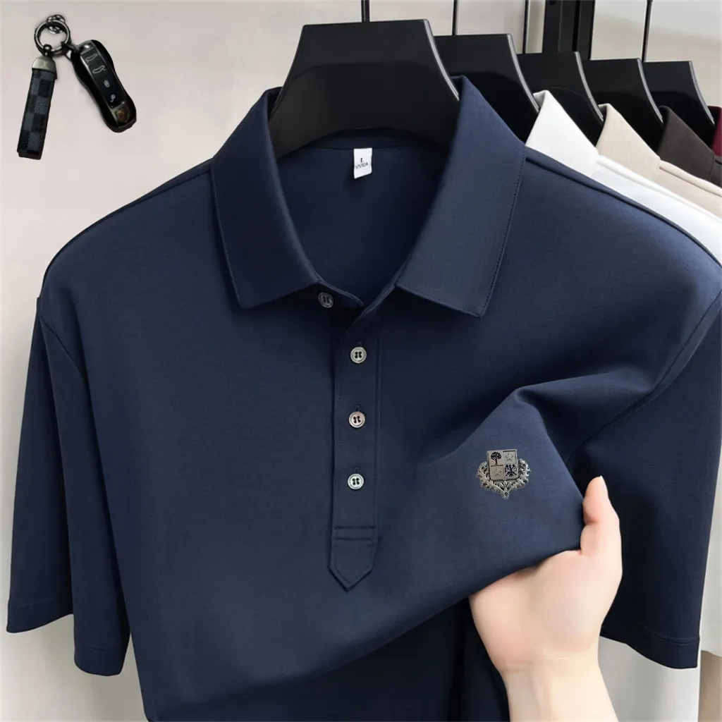 [LP]🎁Free BMW keychain🔑26 spring and summer high-quality men's lapel polo shirt short-sleeved, made of high-quality Xinjiang mercerized cotton fabric, novel colors, fashionable and elegant. It has breathable sweat-absorbing performance. It feels very delicate and textured. All details are made with advanced hardware craftsmanship LOGO on the chest, which embodies the three-dimensional effect. It conforms to the consistent design style of the brand. ️Fashionable T-shirt with great upper body effect. ️It can be worn casually or for business, and it can be worn alone without any problem! Sizes: M-4XL (maximum weight can be worn), please state your height and weight when placing an order.